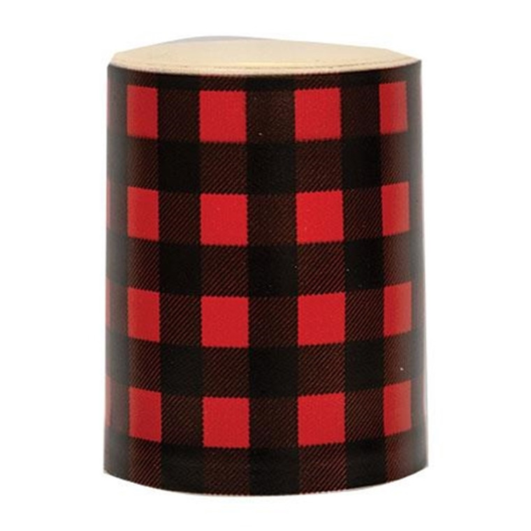 Red Large Buffalo Check Timer Pillar 4" G84870 By CWI Gifts