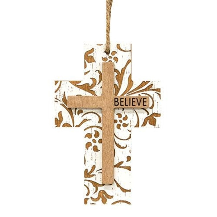*Believe Cross Ornament G90970 By CWI Gifts