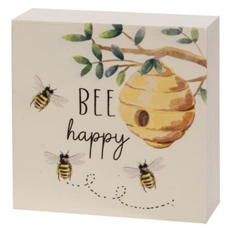 *Bee Happy Beehive Box Sign G91006 By CWI Gifts
