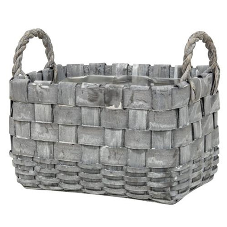 2/Set Rectangle Graywashed Planter Baskets GBB9A770 By CWI Gifts