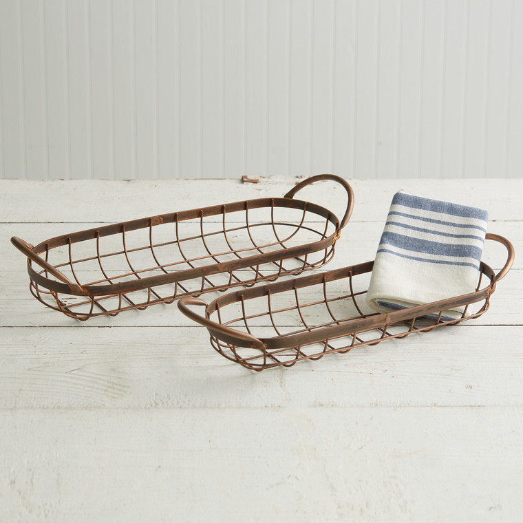 CTW Home Set Of Two Copper Finish Bread Baskets 770442