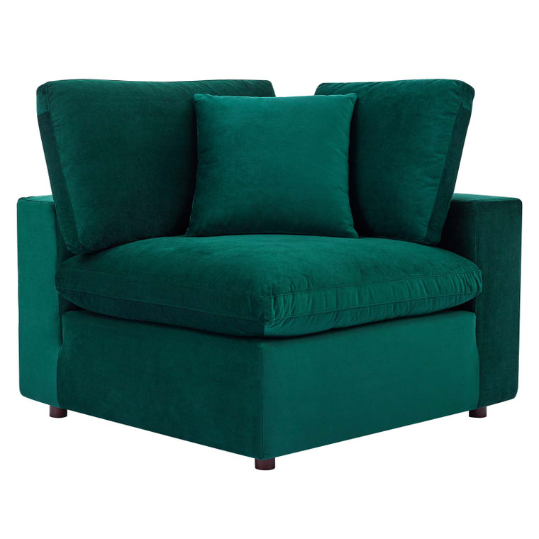 Commix Down Filled Overstuffed Performance Velvet Corner Chair EEI-4366-GRN By Modway Furniture