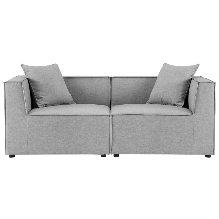 Saybrook Outdoor Patio Upholstered 2-Piece Sectional Sofa Loveseat EEI-4377-GRY By Modway Furniture