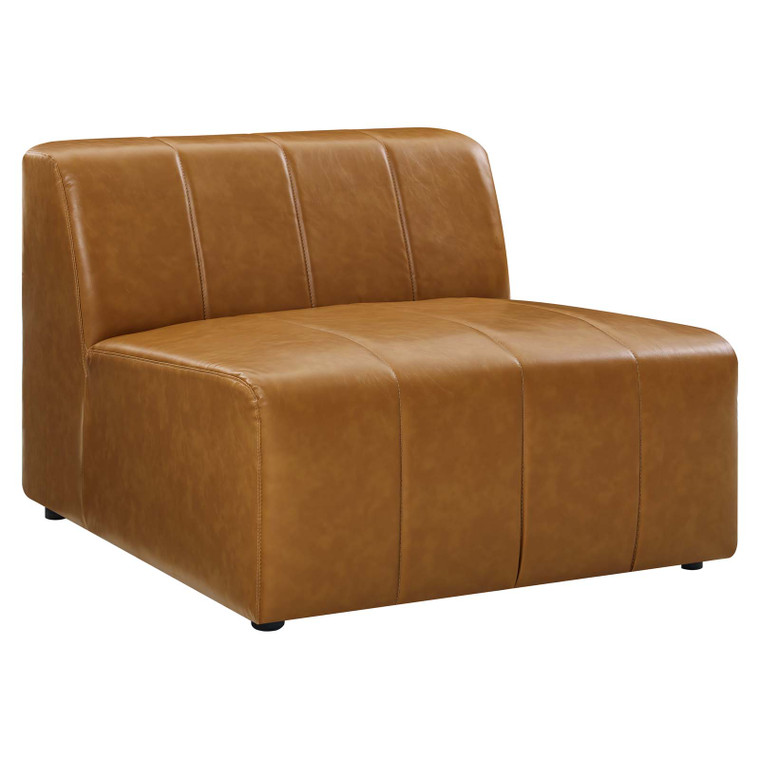 Bartlett Vegan Leather Armless Chair EEI-4399-TAN By Modway Furniture