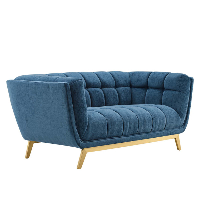 Bestow Crushed Performance Velvet Loveseat EEI-4411-NAV By Modway Furniture