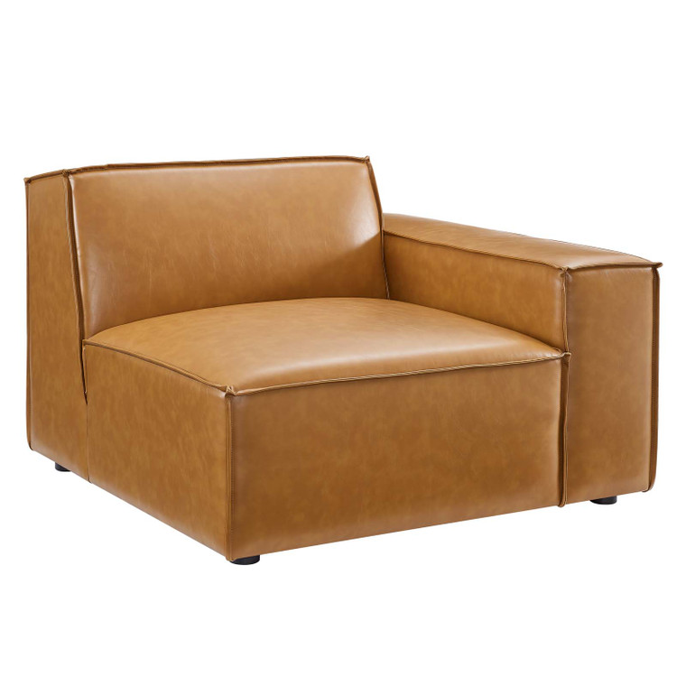 Restore Right-Arm Vegan Leather Sectional Sofa Chair EEI-4492-TAN By Modway Furniture