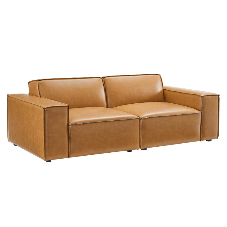 Restore Vegan Leather Loveseat EEI-4707-TAN By Modway Furniture