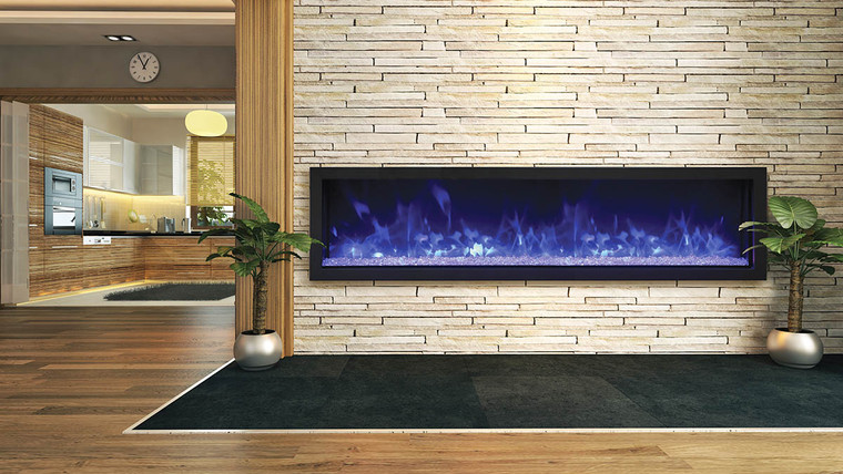 65" Extra Slim Indoor Or Outdoor Electric Built-In Only With Black Steel Surround 102765-XS By Amantii