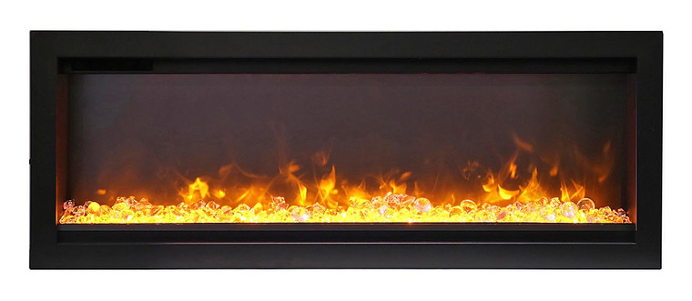 42" Basic Clean-Face Electric Built-In With Glass, Black Steel Surround WM-42-B By Amantii