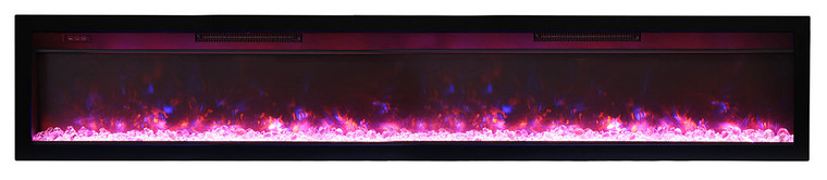 88" Basic Clean-Face Electric Built-In With Glass, Black Steel Surround WM-88-B By Amantii