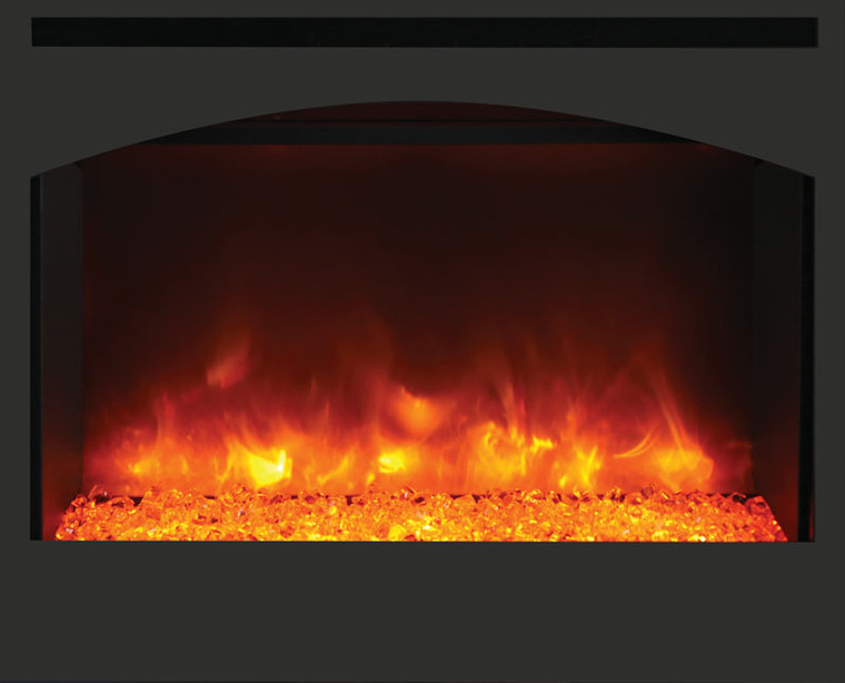 31" Zero Clearance Fireplace With 32" X28" Arch Steel Surround ZECL-31-3228-STL By Amantii