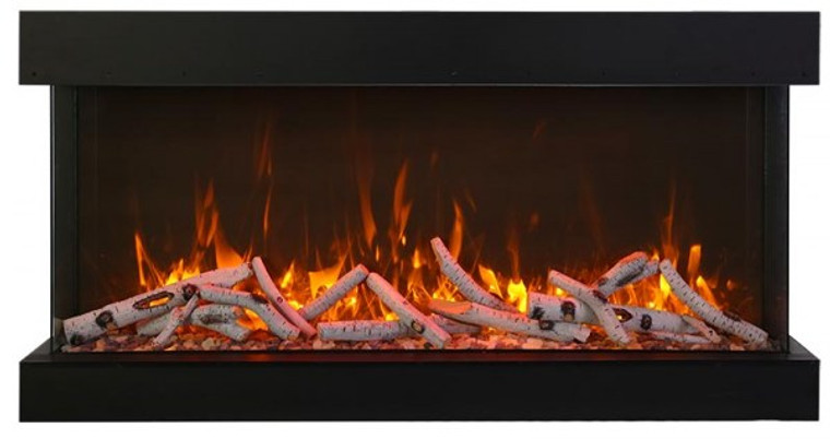 88" Unit - 14 1/4" In Depth 3 Sided Glass Fireplace 88-TRV-XT-XL By Amantii