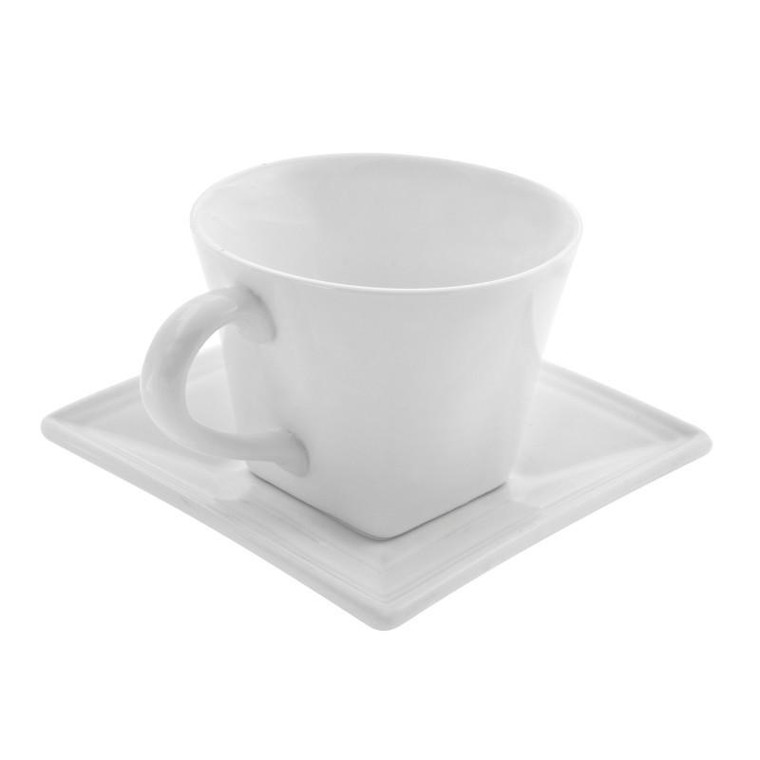 10 Strawberry Street Whittier Square 8-Ounces Flared Cup/Saucer- Pack Of 12 WTR-FLRSQCUP