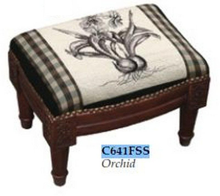 123-Creations Needlepoint Wool Orchid Footstool C641FSS