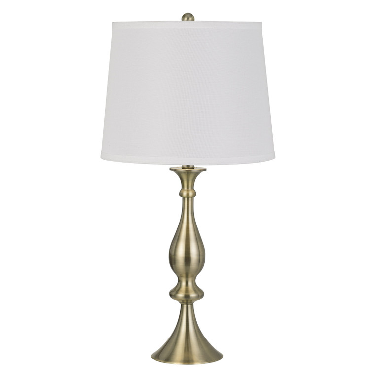 BO-2947TB-2 150W 3 Way Pori Metal Table Lamp With Taper Drum Linen Hardack Shade (Priced And Sold As Pairs) By Calighting