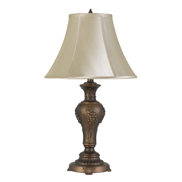 BO-2952TB 100W Cavan Aluminum Casted Table Lamp With Softback Faux Silk Shade By Calighting