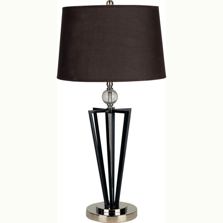 Ore International 28" Crystal Ball Table Lamp - Black 31127