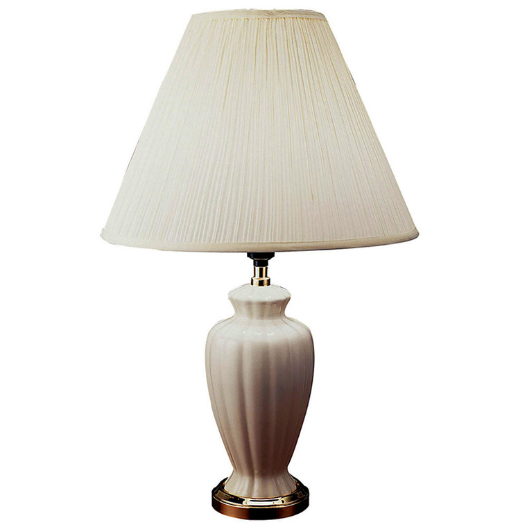Ore International 26" Ceramic Table Lamp - Ivory 6118IV