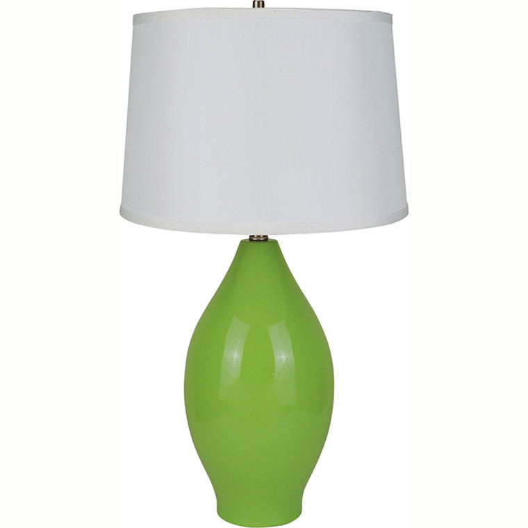 Ore International 28" Ceramic Urn Table Lamp - Apple Green 6201GN