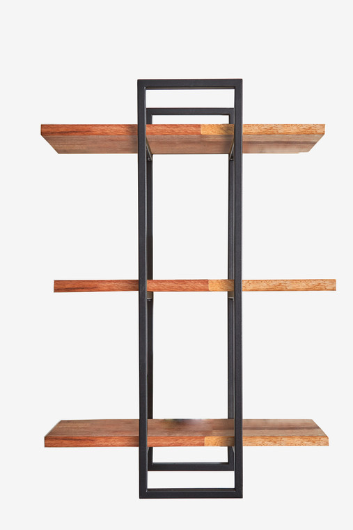 Ore International 32" In 3 Tier Shelving Mid Century Rectangular Wood/Metal Wall Display D8141