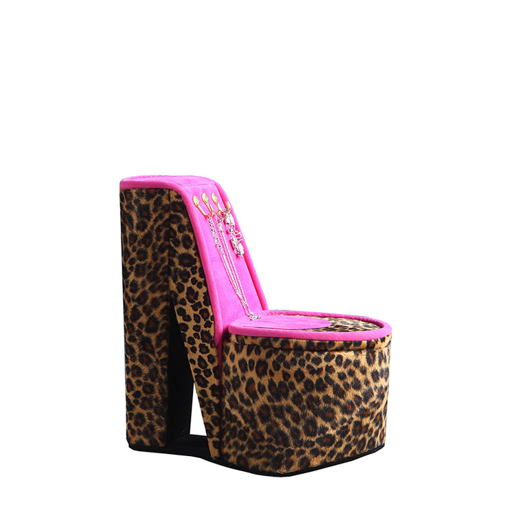Ore International 9" In Cheetah Print High Heel Shoe Display W/ Hooks Jewelry Box HBB1826