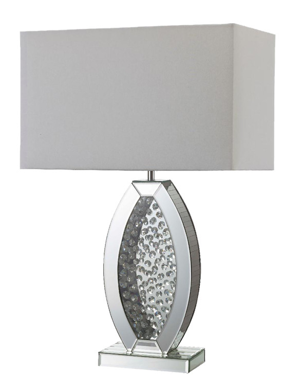 Ore International 30.5 In Neville Crystal Ice Mirror Rectangular Table Lamp ORE-4001