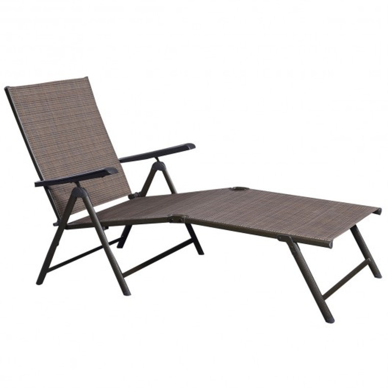 Adjustable Pool Chaise Lounge Chair Outdoor Recliner HW66061