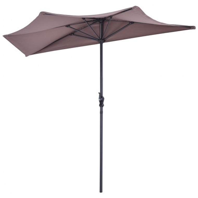 9' Half Round Patio Umbrella Sunshade Without Weight Base OP2954CF