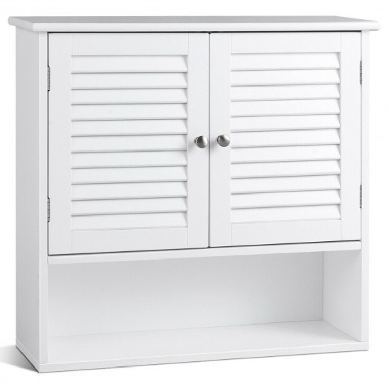 Double Doors Shelves Bathroom Wall Storage Cabinet HW65877