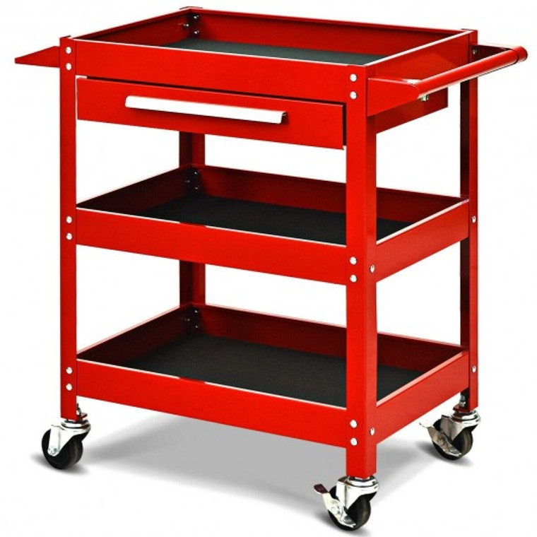 Rolling Tool Cart Mechanic Cabinet Storage Toolbox Organizer With Drawer-Red TL35286RE