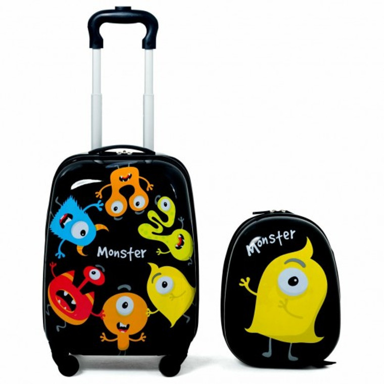 2 Piece Kids Luggage Set 12" Backpack & 16" Rolling Suitcase BG51212