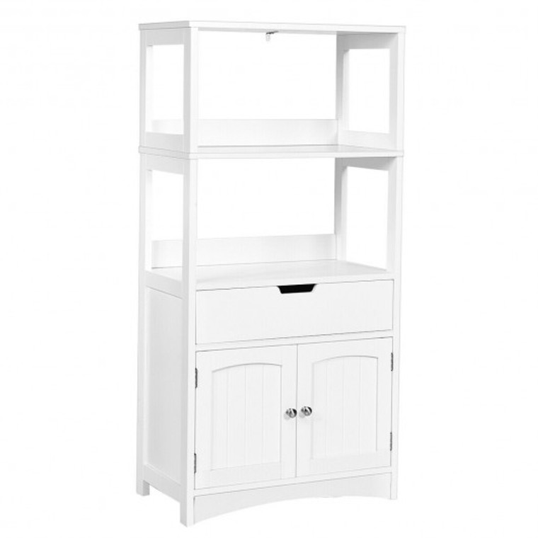 Bathroom Storage Cabinet With Drawer And Shelf Floor Cabinet HW66295WH