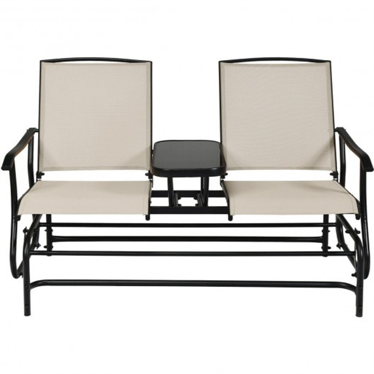 2-Person Outdoor Patio Double Rocking Loveseat OP70357BE
