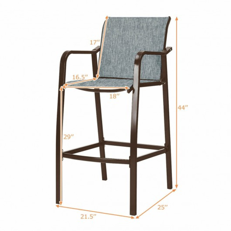 4 Piece Counter Height Stool Patio Chair-Gray OP70538-4GR