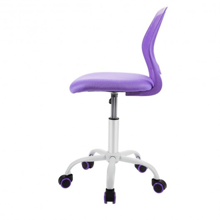 Adjustable Office Task Desk Armless Chair-Purple HW66350PU