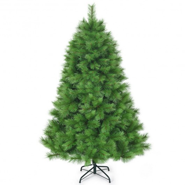 6 Ft Hinged Artificial Christmas Tree Holiday Decoration With Stand CM22807