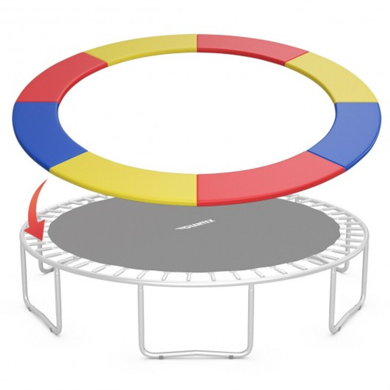 10Ft Waterproof Safety Trampoline Bounce Frame Spring Cover-Multicolor SP37351CL
