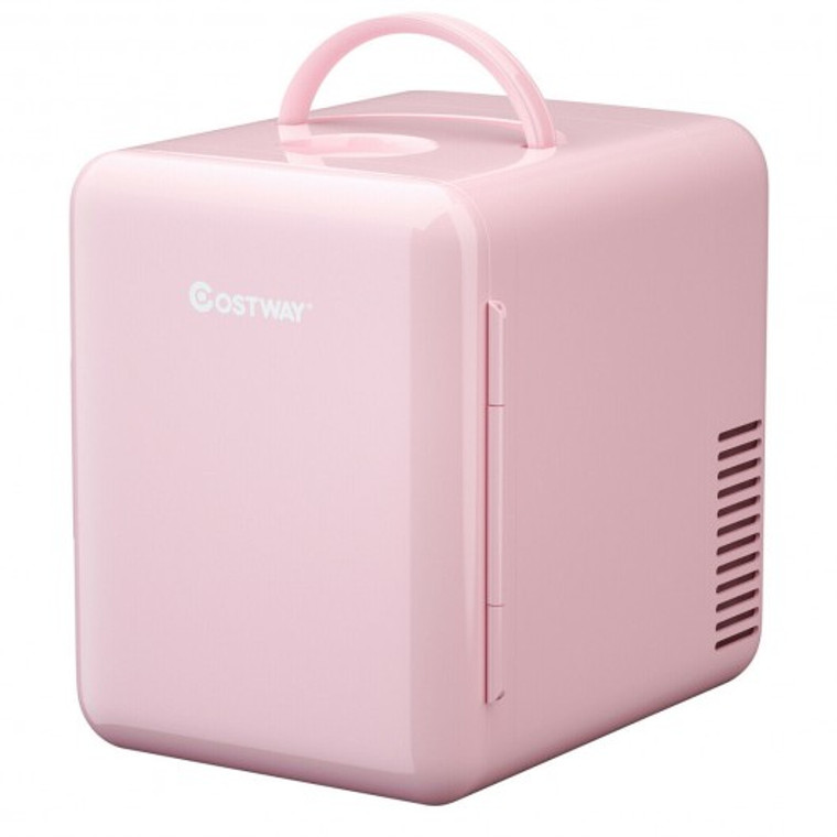 4 Liter Portable Mini Cooler Warmer Fridge With Ergonomic Handle Ac/Dc Powered-Pink EP24698US-PI