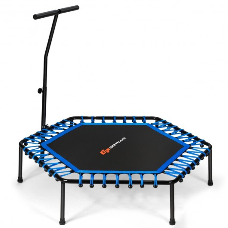 51" Mini Fitness Trampoline With Adjustable Bar SP37162BL