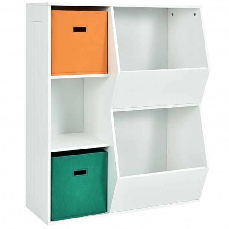 Kids Toy Storage Cabinet Shelf Organizer -White HW66017WH