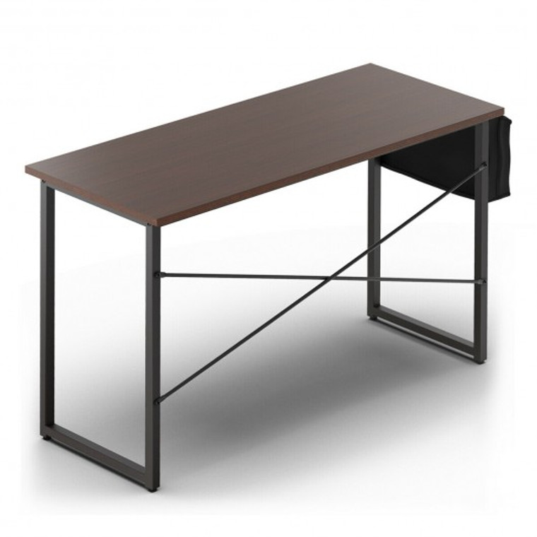 Modern Computer Desk Study Writing Table Home Office With Storage Bag Coffee-L HW65970CF-L