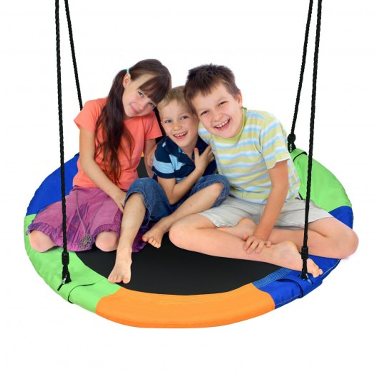 40" Flying Saucer Tree Swing Outdoor Play Set With Adjustable Ropes Gift For Kids OP70580
