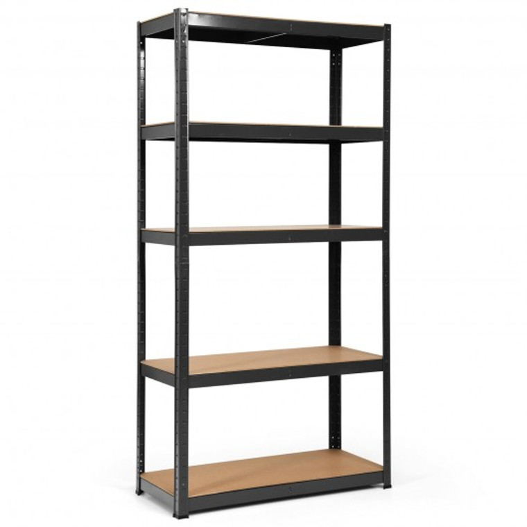 72" Storage Shelf Steel Metal 5 Levels Adjustable Shelves-Black TL33815BK