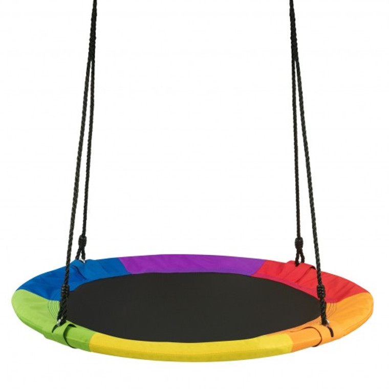 40" 770 Lbs Flying Saucer Tree Swing Kids Gift With 2 Tree Hanging Straps-Multicolor OP70579CL