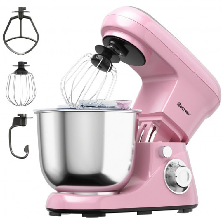 5.3 Qt Stand Kitchen Food Mixer 6 Speed With Dough Hook Beater-Pink EP24831PI