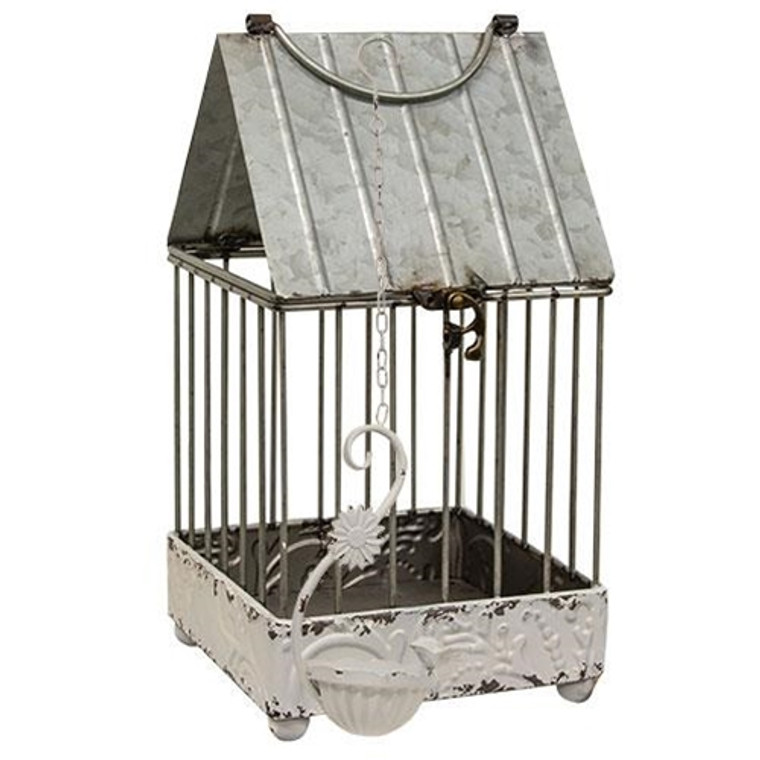 Shabby Chic Ornate Bird House Lantern G20DN019 By CWI Gifts