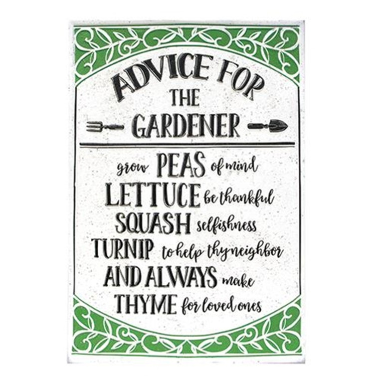 Advice For The Gardener Metal Sign G60364 By CWI Gifts