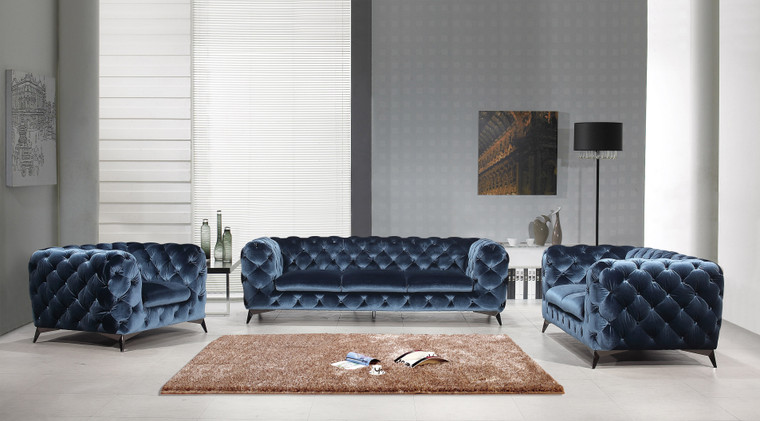 J&M Glitz Sofa In Blue 184451-S-BL