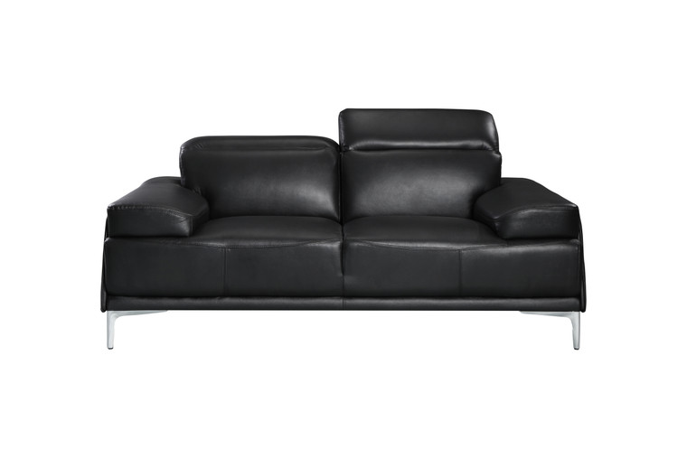 J&M Nicolo Love Seat In Black 18982-L