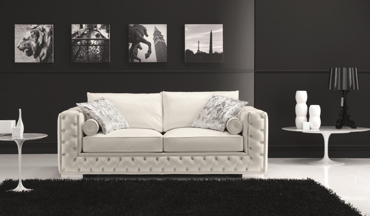 J&M Vanity Sofa In White 18343-S